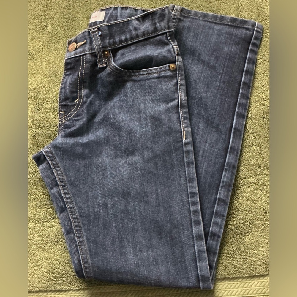 Levi's kids Demin Blue Straight-Leg Jeans with Distressed Finish Sz 10 Regular - Picture 5 of 10